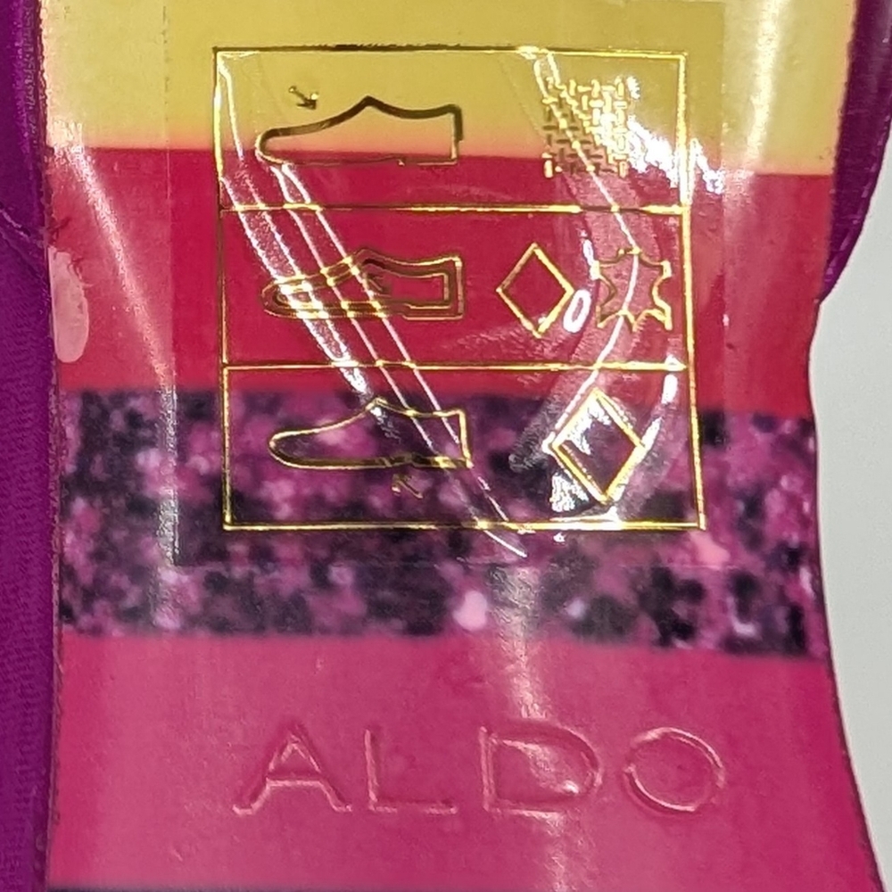 Aldo Magenta Fuschia Pink Satin Double Ankle Strap Stiletto High Heels 7 NWOT - Picture 10 of 10